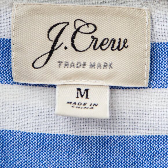 J. Crew Short-Sleeve Button-up Shirt in Wide Blue Stripe, size M - Picture 4 of 8